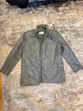 BB Dakota Olive Green Leather Blazer